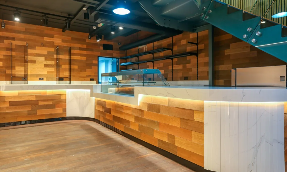 Bespoke timber bar and cabinetry crafted by Yasmeen Joinery