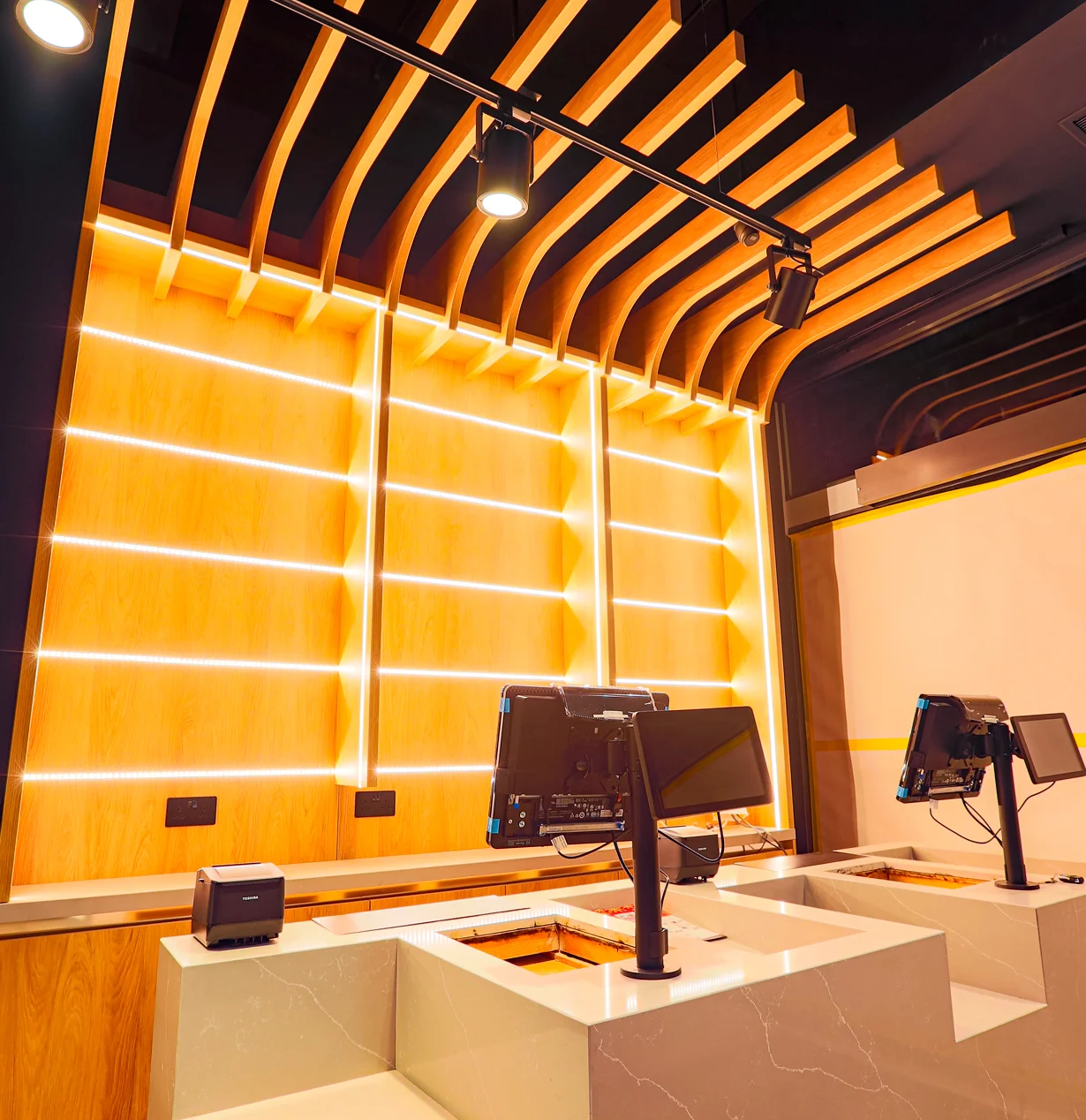Commercial joinery cashier desk