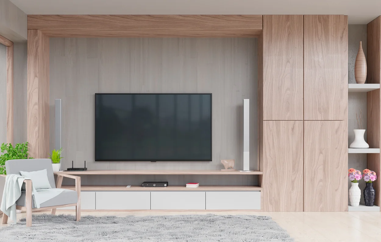 Large TV feature wall